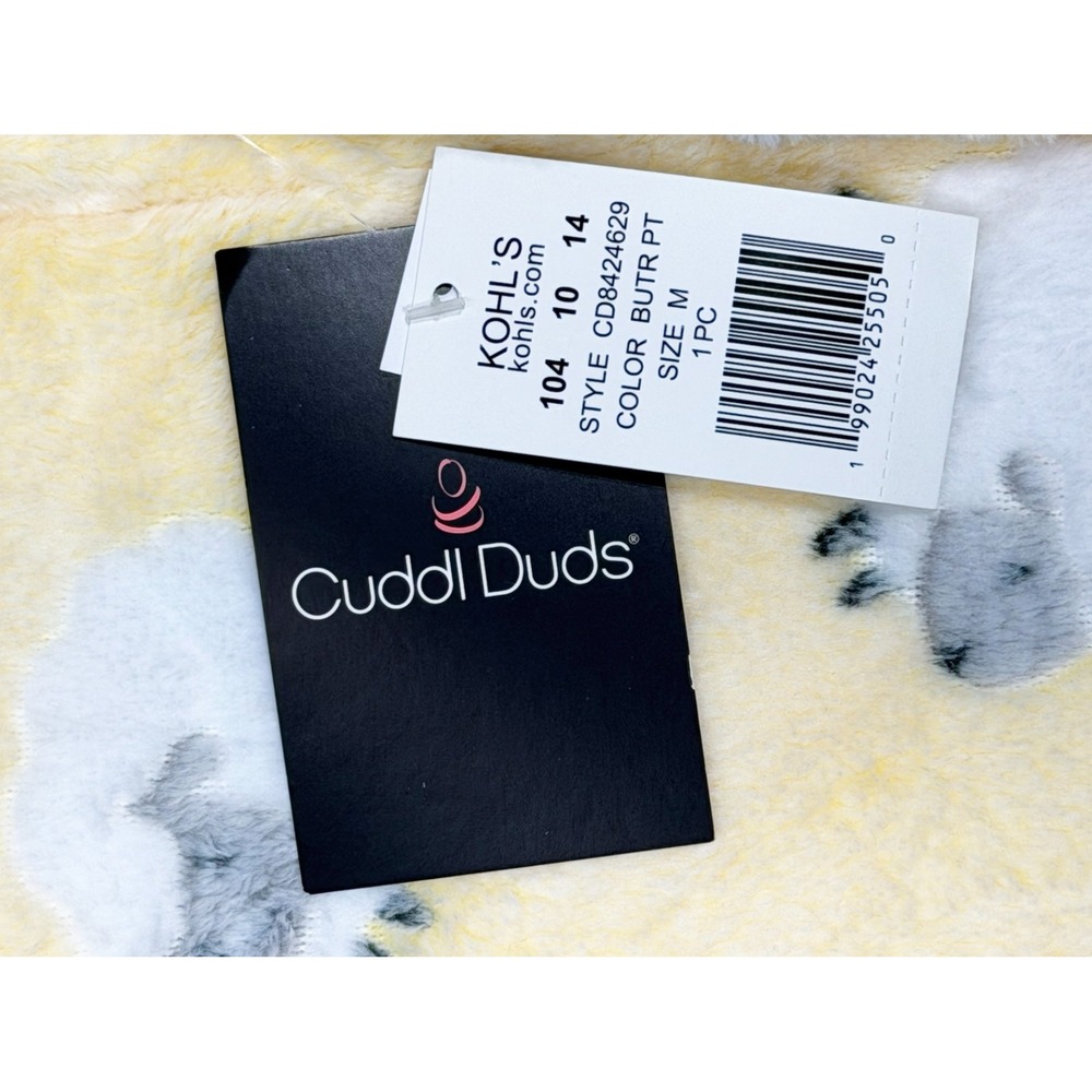 Chenille Cuddl Duds Robe NWT Women's Size Medium Sheep Yellow Full Zip - Picture 3 of 8